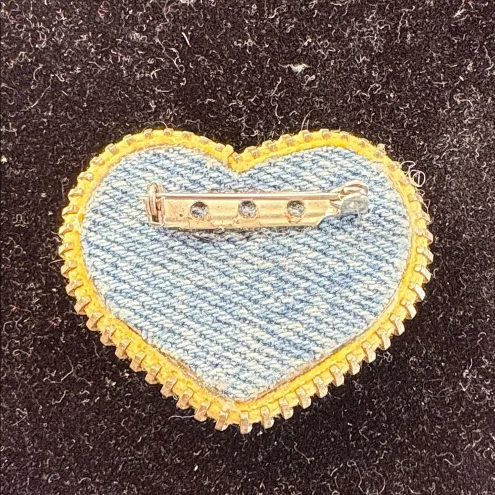 Upcycled Heart Brooch